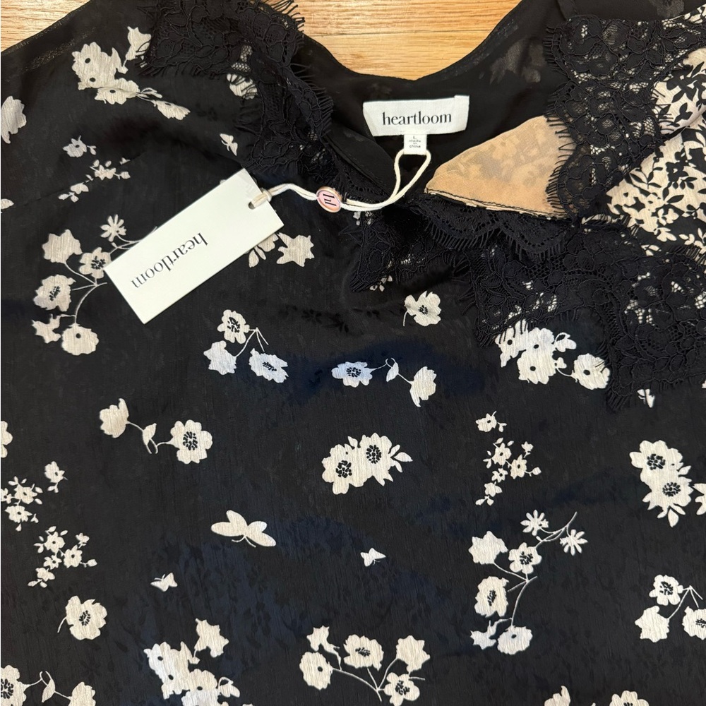 Heartloom Black/Cream Floral Cami NWT - Picture 8 of 9